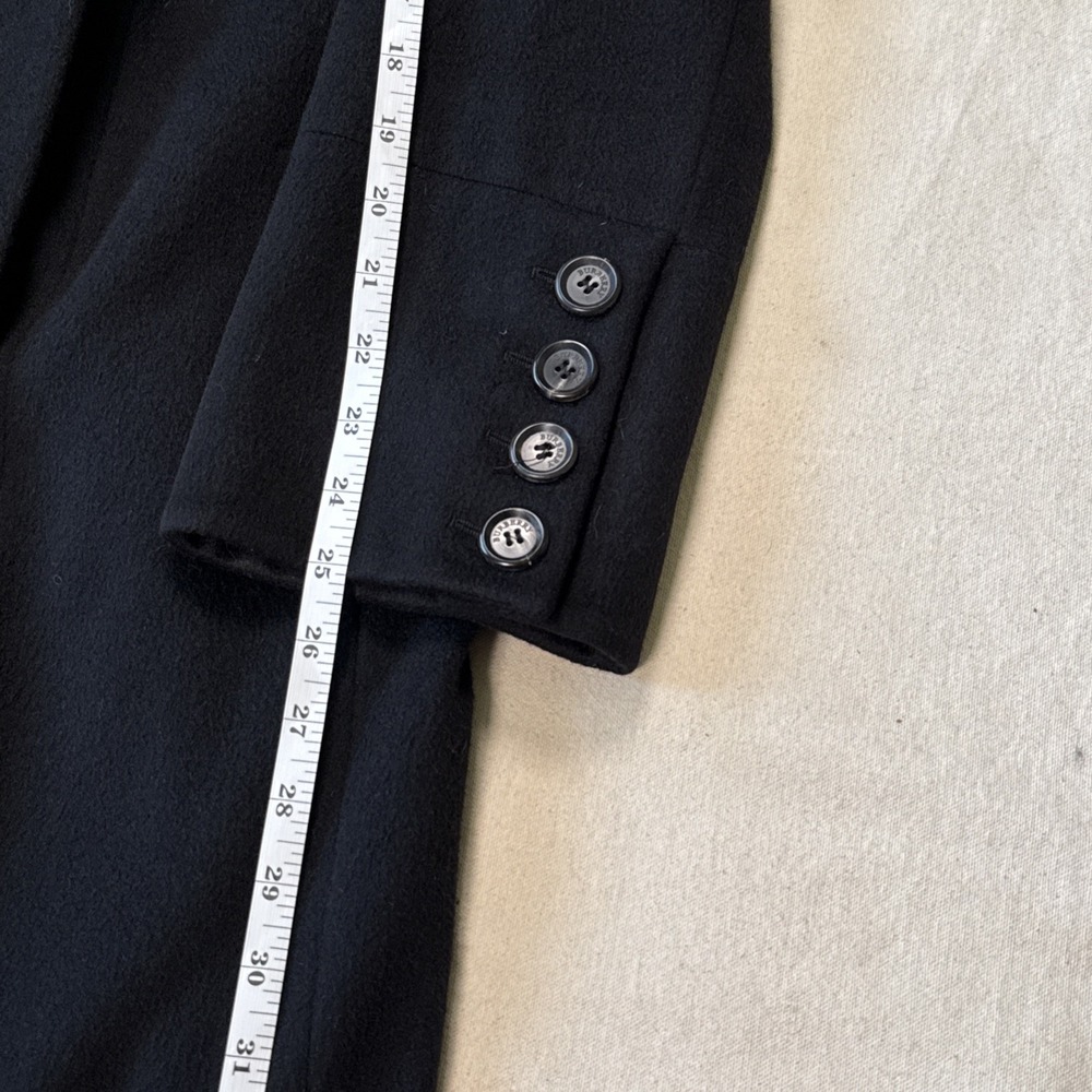 Burberry London Asymmetrical Wool Maxi Trench Coat 100% Cashmere Sz US 12 Flaws - Picture 7 of 16